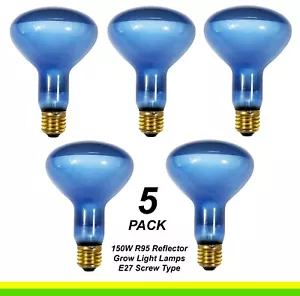 5 x 150W Plant Grow Light R95 Reflector Light Globes Bulbs E27 Screw ES - Picture 1 of 7