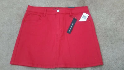 Women's Dollhouse Red Denim Mini Skirt 15" length Juniors Size 13 NEW!!!  - Image 1 of 3