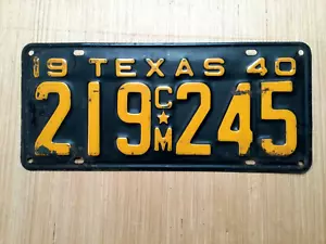 Placa de camión Texas CM 1940 219 245 - Imagen 1 de 2