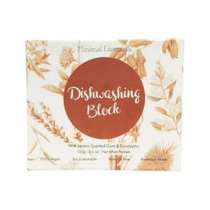 Minimal Essentials Dishwashing Block with Lemon Scented Gum & Eucalyptus 150g - Picture 1 of 2