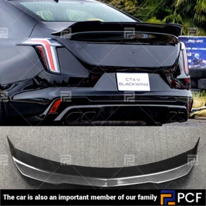 Carbon Fiber ABS Rear Trunk Spoiler Lip Tail Wing For Cadillac CT4 2020-2024 - Picture 1 of 9