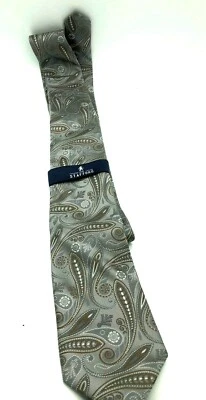 Corbata Stafford Performance para hombre 100 % seda gris cachemira 58 x 3 pulgadas Foto 1 de 2