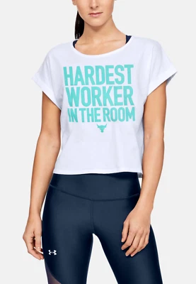UNDER ARMOUR Project Rock Hardest Worker Recortado Mujer’s 1346011 Blanco Grande Foto 1 de 4