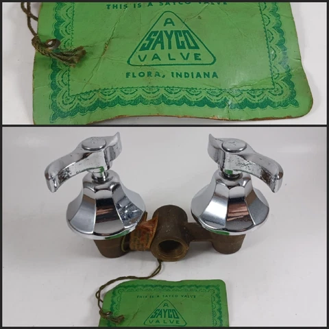 Very Rare Vintage Sayco Valve Hot & Cold Water Faucet Cover