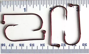 100 VMC 9147 9147TR Red 90 Degree Bend Aberdeen Jig Fish Fishing Hooks Sz 3/0 - Picture 1 of 1