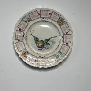 Antique 1909 Calendar Plate Antique Bird - Picture 1 of 6