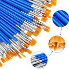 100Pcs Nylon Hair Oil Paint Brush Flat Brush Acrylic DIY Drawing Pen Kit 17cm