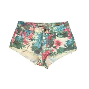 Zara Floral Shorts Tropical Raw Hem Size 4 Cut Off Size 4 Trafaluc - Picture 1 of 6