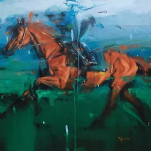 Frank Pretorius - Caballo de carreras - Arte de pared estampado en lona - 3 tamaños disponibles - Imagen 1 de 4
