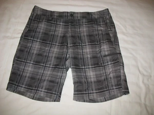 Mens The North Face Shorts 34 Gray Plaid Lightweight Drawstring Stretch Cargo - Picture 1 of 7
