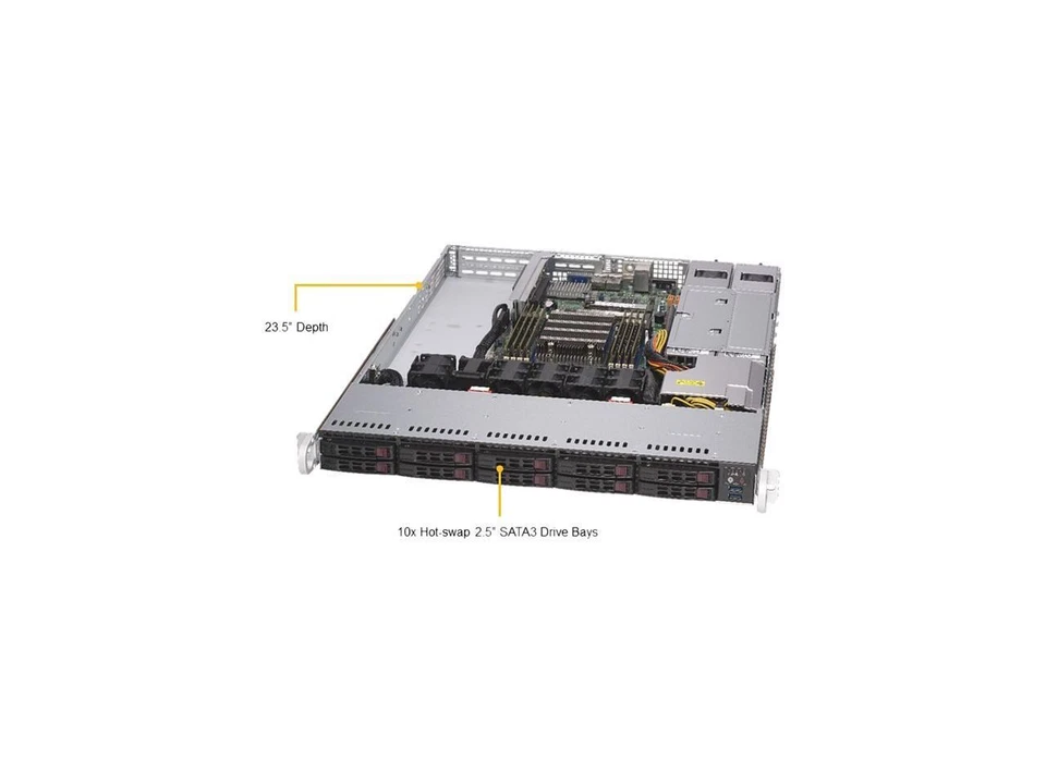 Supermicro AS-1114S-WTRT AMD UP 1U 500w Server with 8x DIMMs, 3x PCI-E 4.0, 10x - Image 1 of 1