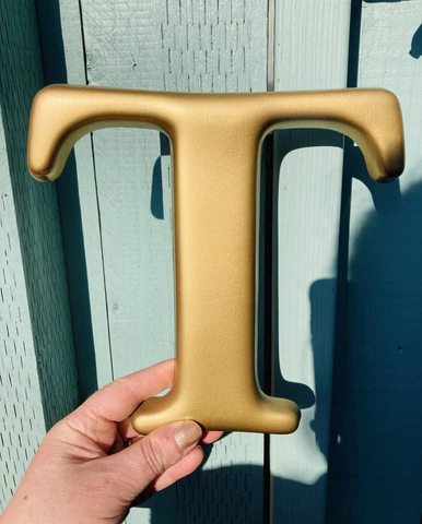 Vintage Reclaimed Gold Letter ‘T’, ex Pub/Shop Height 21cm Architectural Salvage Cover