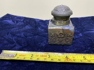 Vintage Metal and Glass Ink Well - Picture 1 of 8
