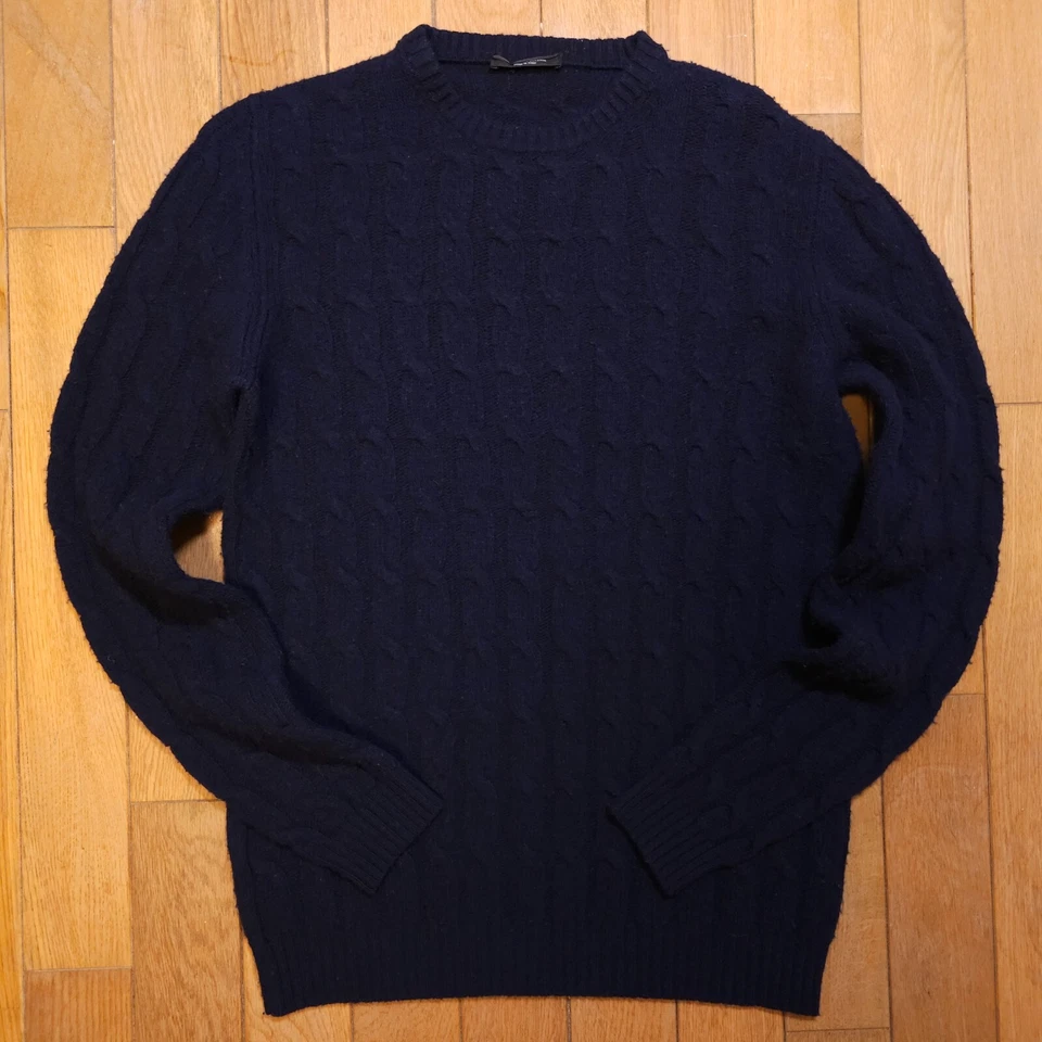 Suéter ROBERTO COLLINA Hecho en Italia Peludo Superfino Lana Tejido con Cable IT 46 XS Foto 1 de 4