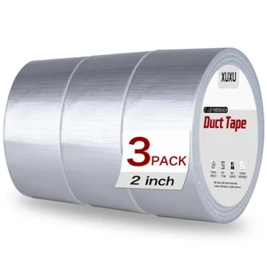 3 Pack Duct Tape Heavy Duty Waterproof, Strong Adhesive Silver Duct Tape Bulk fo - Picture 1 of 6