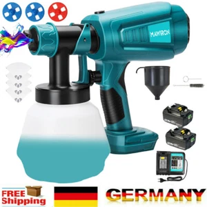 Für Makita 18v Akku Farbsprühsystem 1000ML Farbspritzpistole Sprühpistole 5,5Ah - Bild 1 von 16