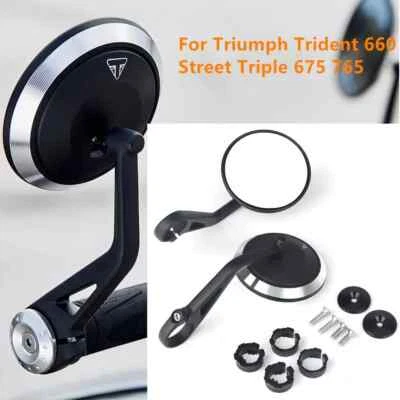 Espejos retrovisores con extremo de barra de motocicleta para Triumph Trident660 Street Triple 675 765 Foto 1 de 4