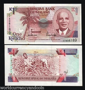 MALAWI 1 KWACHA P-23 1992 x 100 Pcs Lot FULL BUNDLE BOAT DR.BANDA UNC MONEY NOTE - Picture 1 of 1