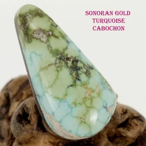 ORO SONORAN Turquesa Cabujón Cabina 24mm Telaraña Natural TRIÁNGULO 4 Anillos - Imagen 1 de 6