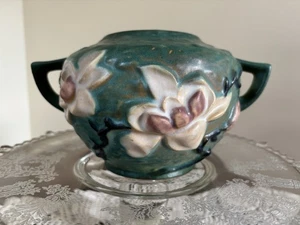 Vintage Antique Roseville Pottery Magnolia Vase Urn W/ Handles 446-4 U.S.A. - Picture 1 of 9