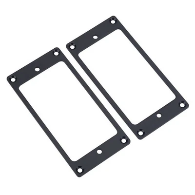 2* Black Iron Humbucker Pickup Mounting Ring Frame Bridge Neck Flat Parts - Image 1 of 4