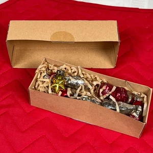 Bethany Lowe Christmas  Vintage Box Mini Tree Glass Ornaments Santa Star Lot 9 - Picture 1 of 6