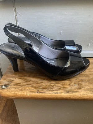 Zapatos de salón Life Stride Soft System charol negro con cordones, tannis, talla 7,5 Foto 1 de 4