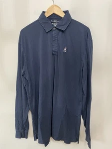 Polo classica manica lunga Psycho Bunny 100% cotone blu navy golf uomo 8 XXL - Foto 1 di 10