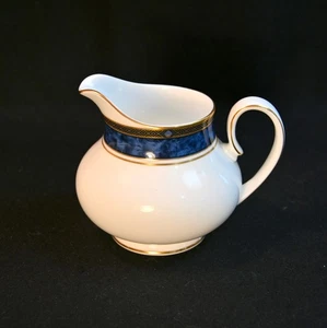 Royal Doulton Creamer Milk Pitcher Stanwyck #H5212 Blue Marble w/Gold 1993-2007 - Picture 1 of 16