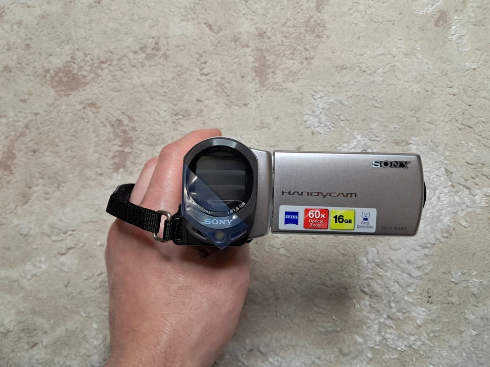 Sony Handycam DCR-SX63 Compact Digital Video Camcorder – 60x Zoom, 16GB Open Box - Image 1 of 4