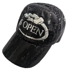 US OPEN Black Silver Sequin Hat Limited Edition Women's Sizing  - Picture 1 of 11
