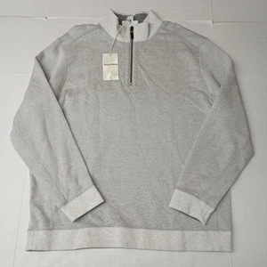 Tommy Bahama Reversible Gray Heather Pullover 1/4 Zip Men's Size 2XL XXL NEW - Picture 1 of 11