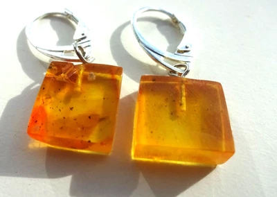 BRINCOS GENUÍNOS feitos à mão mel âmbar - Imagem 1 de 4