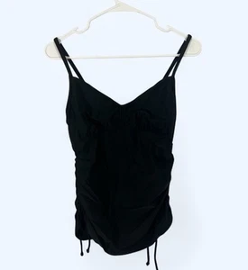 PRANA Vivid Black Moorea Solid Tankini Swim Top Womens MEDIUM - Picture 1 of 4