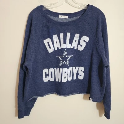 47 Marca Dallas Cowboys Manga Larga Recortada Sudadera Mujer Talla Grande  Foto 1 de 4