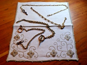 Lot de 4 chaines de montre Vintage en métal doré - Picture 1 of 3