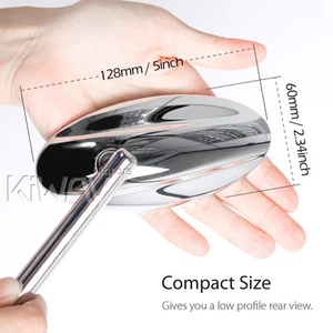 Fairing mirrors slim chrome oval ULTRA chrome base fits Honda CBF CBR VFR VTR - Picture 1 of 9