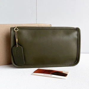 Vintage Coach Chunky Case 7165 Loden Olive Green Glove-tanned Leather NWOT Box - Picture 1 of 13