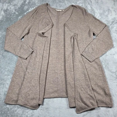 Cárdigan Soft Surroundings 2X Cachemira Tostada Frente Abierto Minimalista Silencioso Lujo Foto 1 de 4