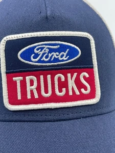 Ford Trucks Hat: Ivory/Navy Snapback Trucker Hat | Classic Brand - Picture 1 of 9