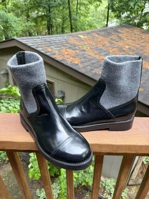 J. Crew черный ребро манжеты ботинки в итальянской коже женщин размер 11 M - Изображение 1 из 4