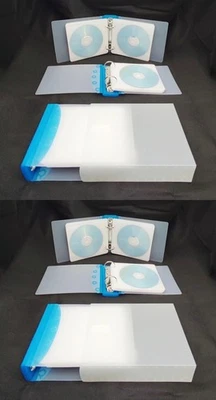 4 sets DVD CD KEEPER  – CD/DVD Wallet Ring Binder HOLDS 20 DISCS cd/dvd BLUE-x4 - Image 1 of 4