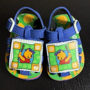 Vintage 90s Infant/Baby Size 1 Winnie the Pooh Sandals Shoes Primary Colors - Picture 1 of 6