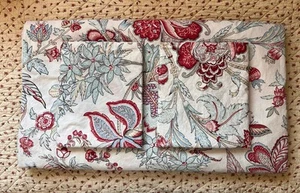 Pottery Barn Lolita Palampore KING Ivory Red Cotton Floral Duvet w/2 KING Shams - Picture 1 of 11