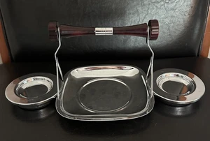 Mid Century Modern Gourmates by Glo-Hill Chrome & Bakelite Appetizer Caddy - Picture 1 of 5