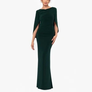 BA Nites waldgrün Cape formelles Kleid Maxilänge weiter Ausschnitt Damengröße 14 - Bild 1 von 11