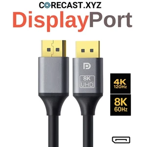 CoreCast.xyz 6ft DisplayPort to DisplayPort Cable – 8K Ultra HD - Black - Picture 1 of 7