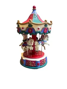 Vintage Christmas Merry Go Round Works With Lights And Sound  - Picture 1 of 8