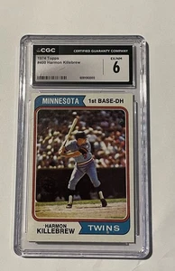 Tarjeta Topps Harmon Killebrew 1974 clasificación CGC 6 ¡EX/NM devolución de dinero!! - Imagen 1 de 2