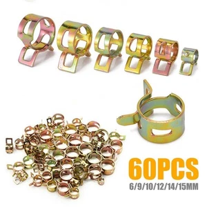 Spring Clip 60Pcs Waterproof Air Clamp Fastener Fuel Line Metal Set Steel - Picture 1 of 12